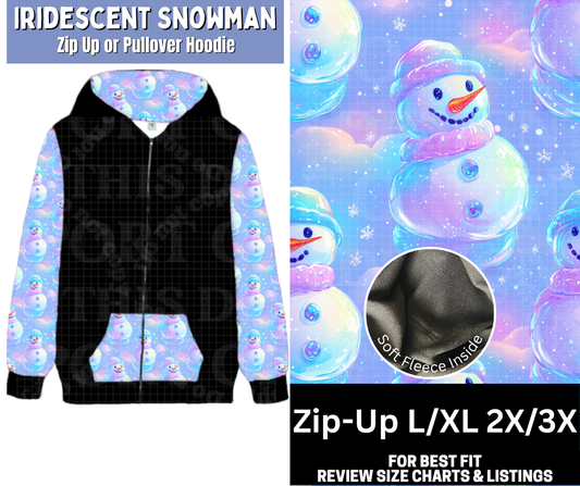 Iridescent Snowman Zip-Up Hoodie