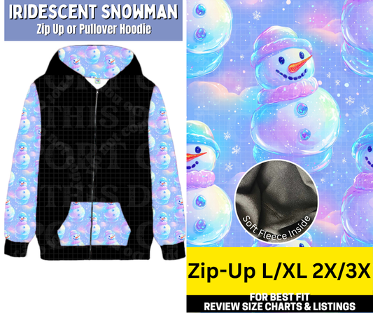 Iridescent Snowman Zip-Up Hoodie
