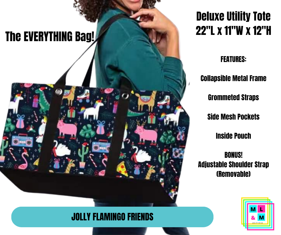 Jolly Flamingo Friends Collapsible Tote