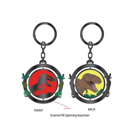 Jurassic Park Spinning Keychain