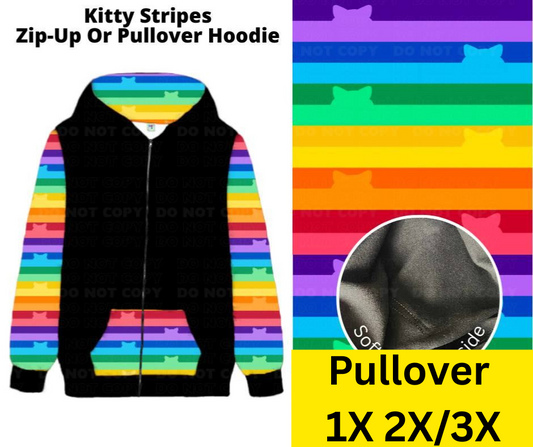Kitty Stripes Pullover Hoodie