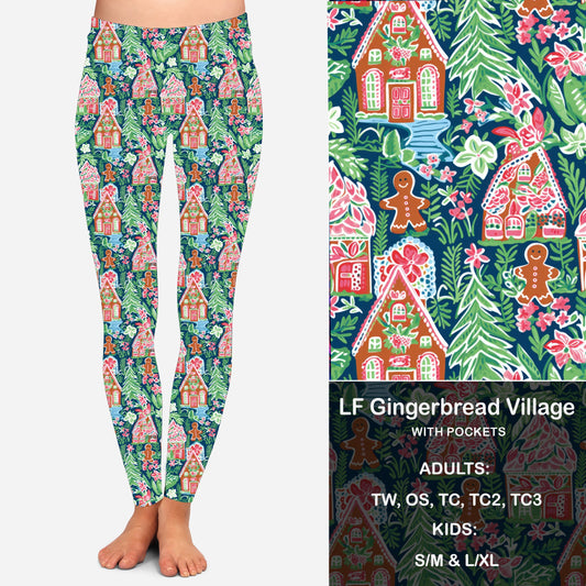 LF Gingerbread Village Leggings & Capris with Pockets Preorder Closes 9/6 eta early Oct.