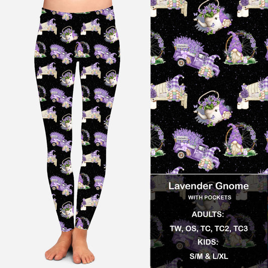 Lavender Gnomes Leggings & Capris with Pockets KIDS Preorder Closes 6/14 eta Late July