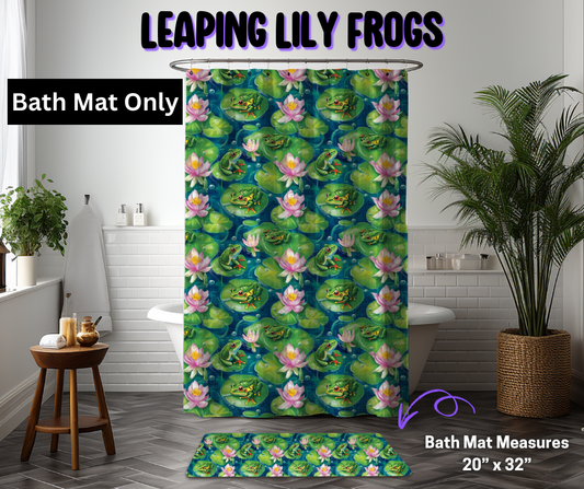 Leaping Lily Frogs Custom Bath Mat