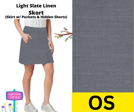 Light Slate Linen Skort
