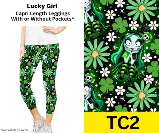 Lucky Girl Capri Length Leggings w/ Pockets