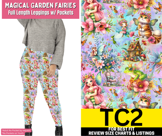 Magical Garden Fairies Full Length Leggings w/ Pockets