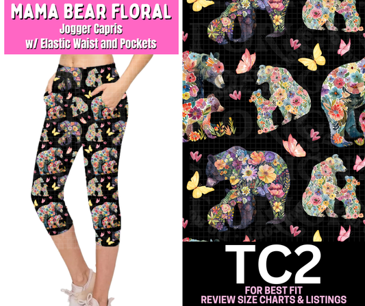 Mama Bear Floral Jogger Capri