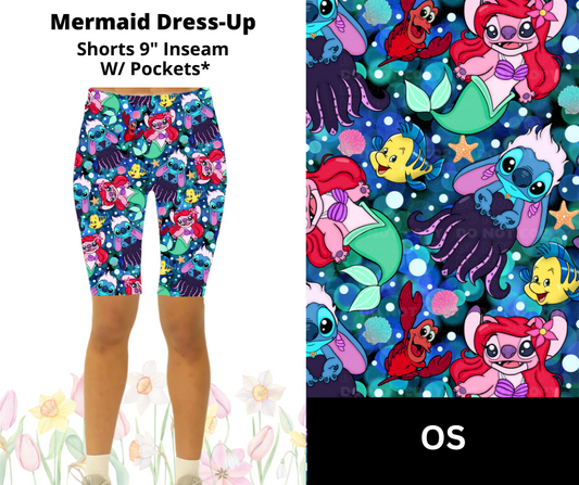 Mermaid Dress-Up Jamaica Shorts w/ Pockets