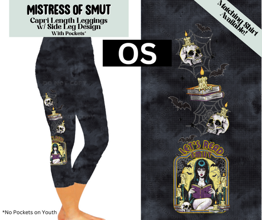 Mistress Of Smut Capri Leggings w/ Side Leg Designs