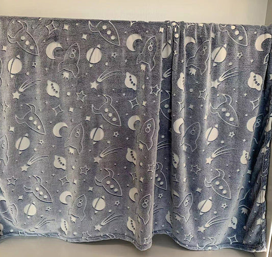 Moon Rocket Glow in The Dark Blanket ** In Transit ETA 11/5