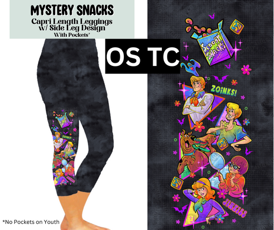 Mystery Snacks Capri Leggings w/ Side Leg Design