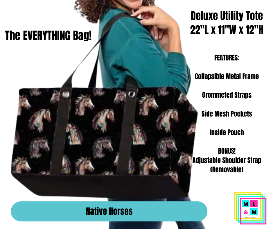 Native Horses Collapsible Tote