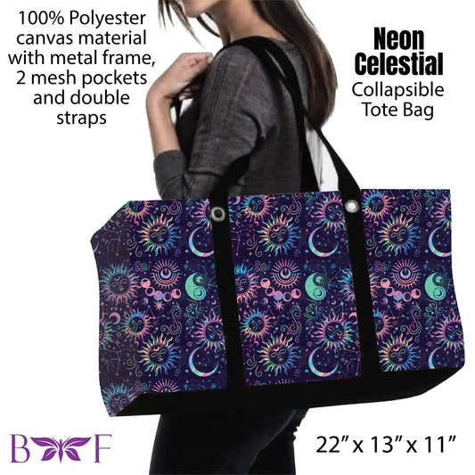 Neon Celestical large tote and 2 inside mesh pockets