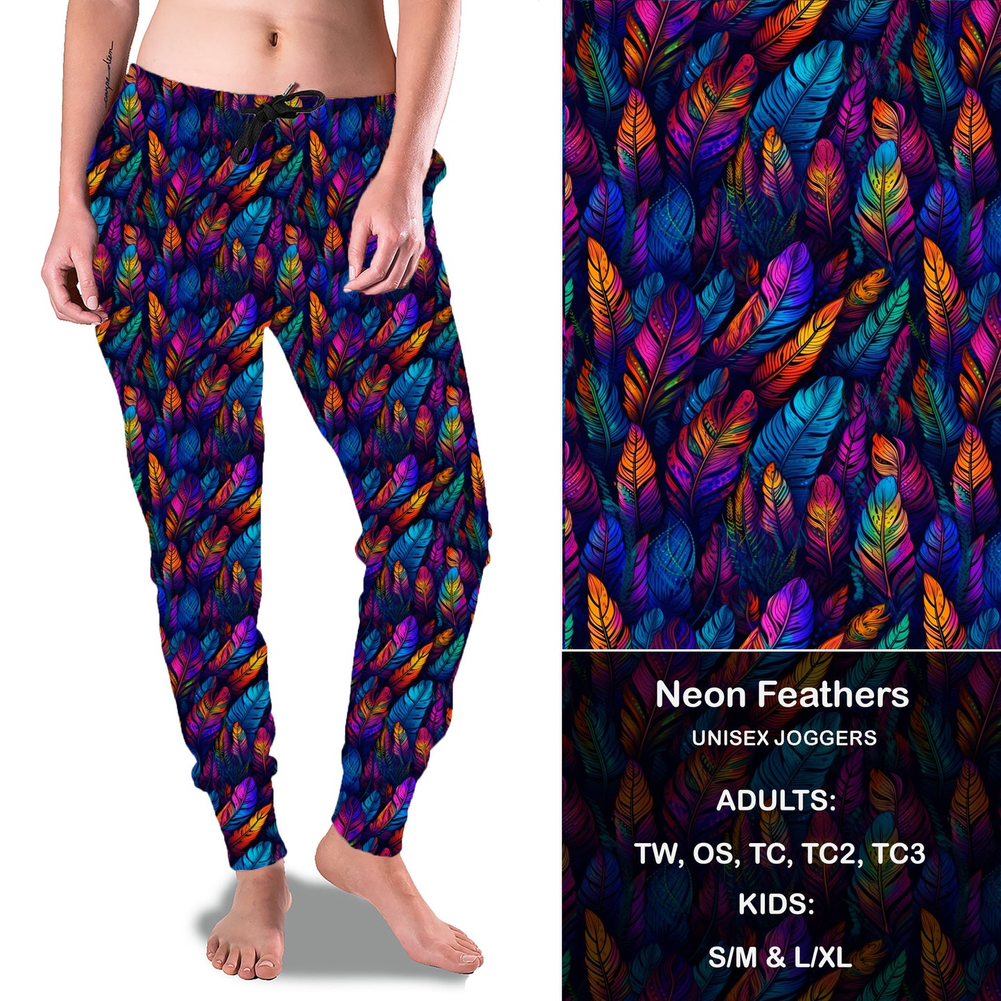 Neon Feathers - Full & Capri Joggers Preorder Closes 6/14 eta Late July