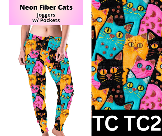 Neon Fiber Cats Joggers