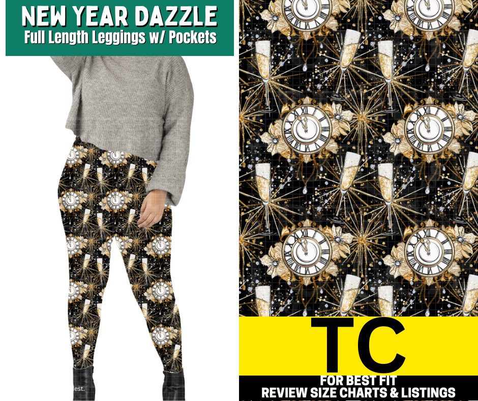 New Year Dazzle Full Length Leggings w/ Pockets