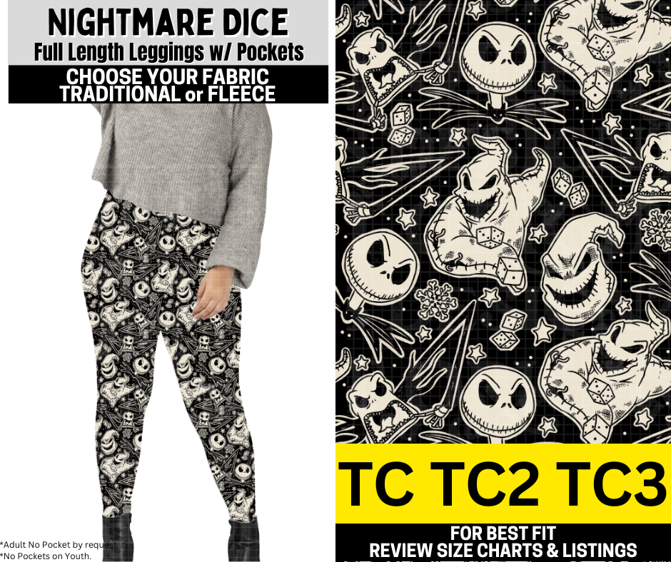 Nightmare Dice Fleece Leggings
