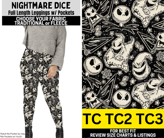 Nightmare Dice Fleece Leggings