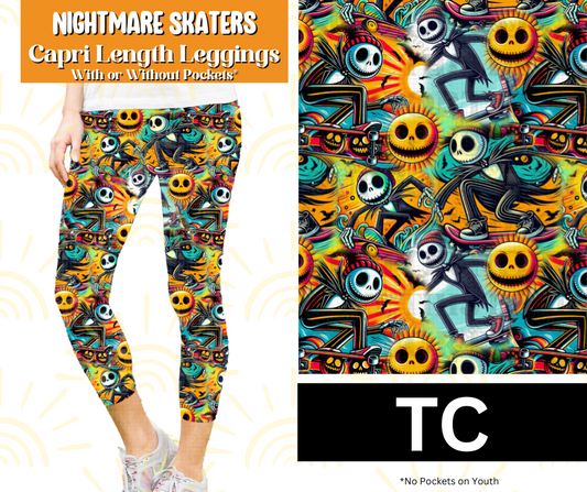 Nightmare Skaters Capri Length Leggings w/ Pockets