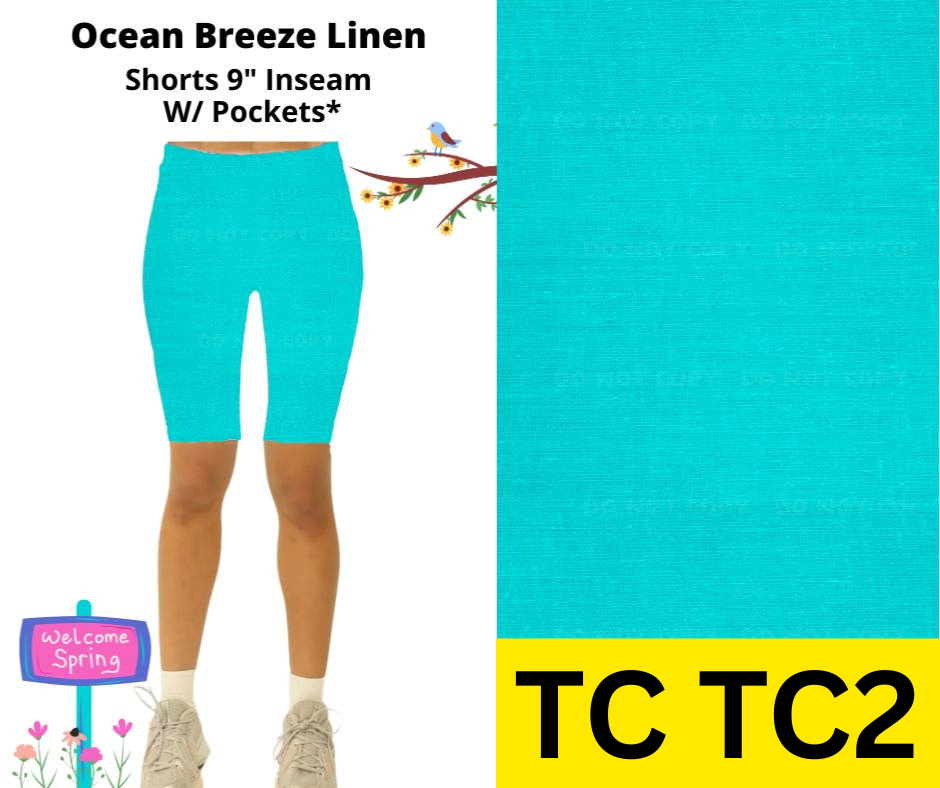 Ocean Breeze Linen Jamaica Shorts w/ Pockets