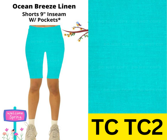 Ocean Breeze Linen Jamaica Shorts w/ Pockets