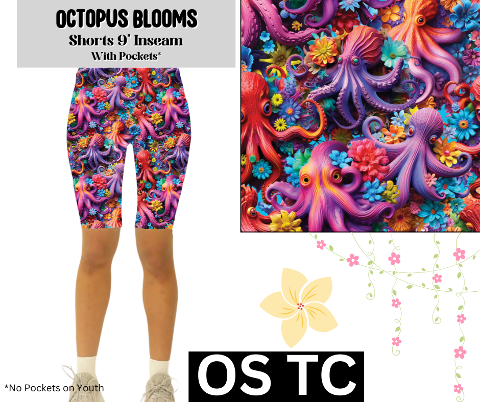 Octopus Blooms Jamaica Shorts w/ Pockets