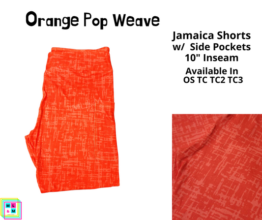 Neon Pop Weave Orange 10" Jamaica Shorts