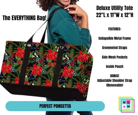 Perfect Poinsettia Collapsible Tote