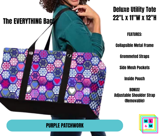 Purple Patchwork Collapsible Tote