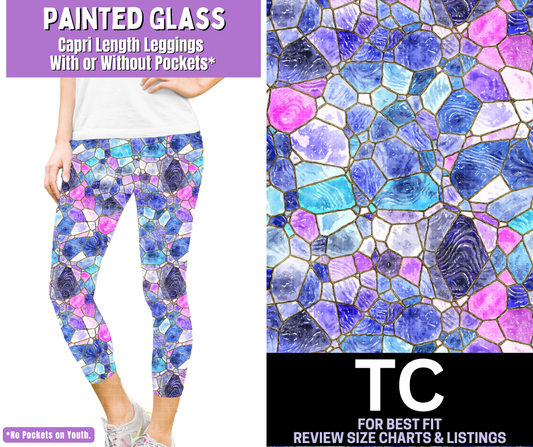 Painted Glass Capri Length Leggings w/ Pockets