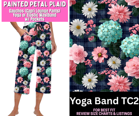 Painted Petal Plaid Capri Gauchos