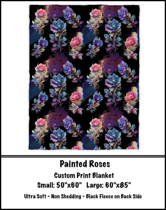 Painted Roses Fleece Blanket - preorder closes 8/7 eta 8-10 weeks