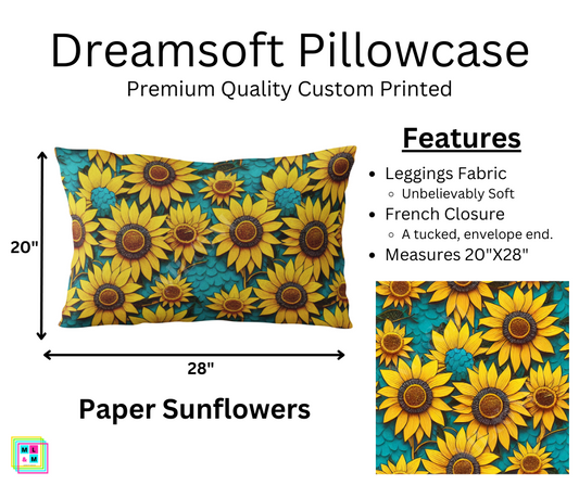 Paper Sunflowers Dreamsoft Pillowcase