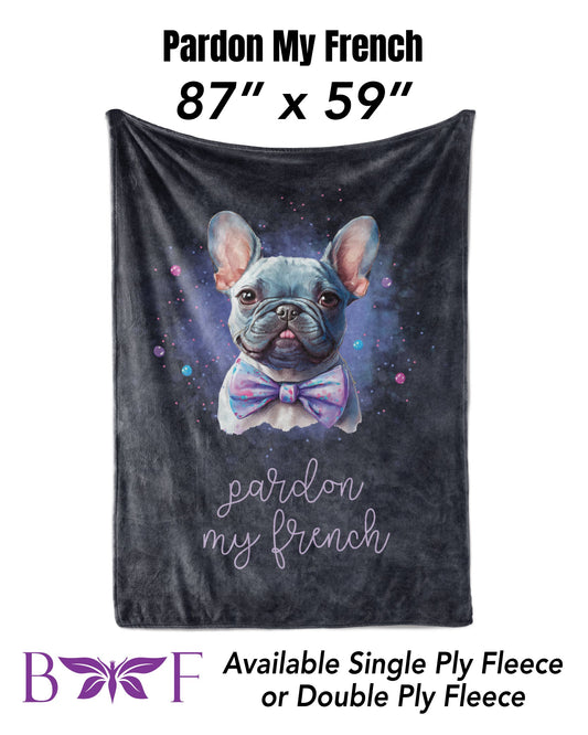 Pardon My French 59"x87" soft blanket