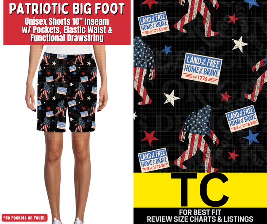Patriotic Big Foot Unisex Shorts