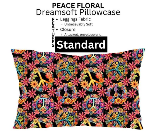 Peace Floral Dreamsoft Pillowcase