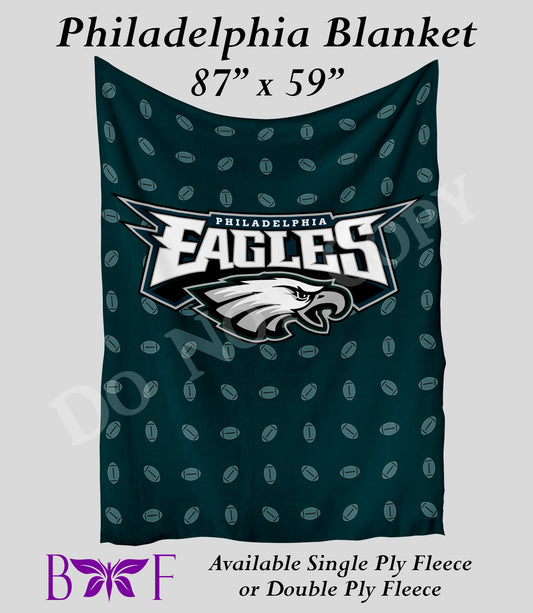 Philadelphia 59"x87" soft blanket also available with sherpa fleece