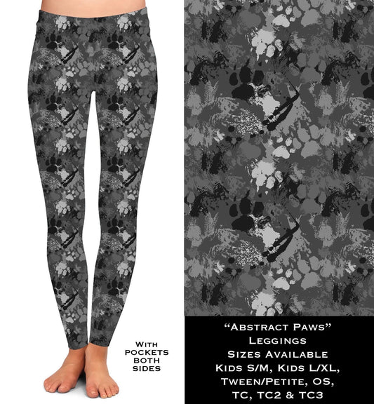 Abstract Paws Leggings with Pockets