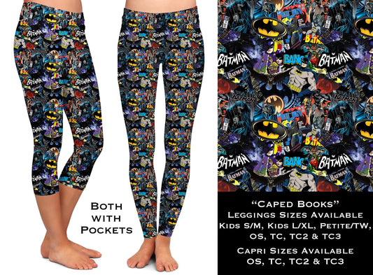 Caped Books - Full & Capri Leggings w/Pockets