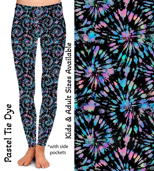 Pastel Tie Dye Leggings with Pockets