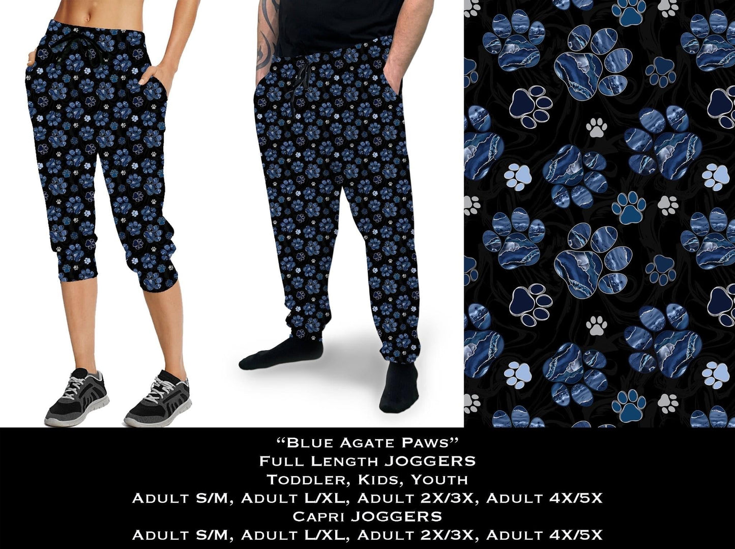 Blue Agate Paws Full & Capri Joggers