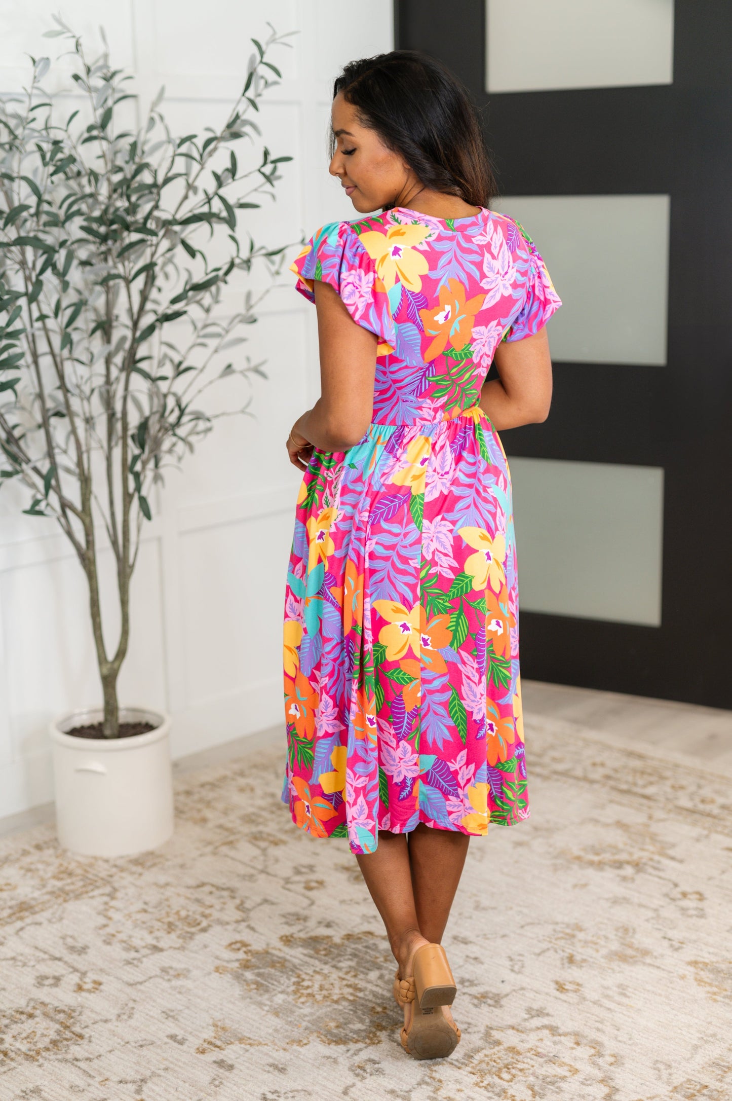Pineapple Express Yourself Flutter Sleeve Dress