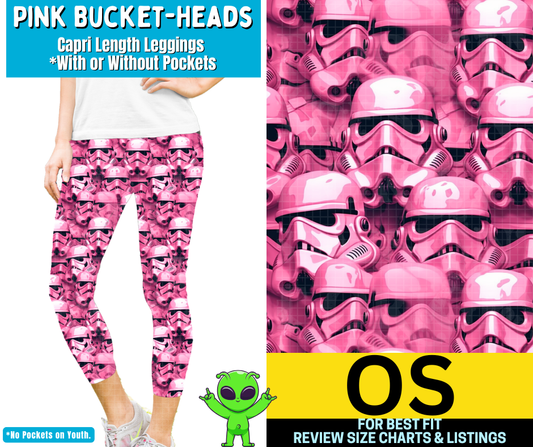 Pink Bucket-Heads Capri Length Leggings w/ Pockets