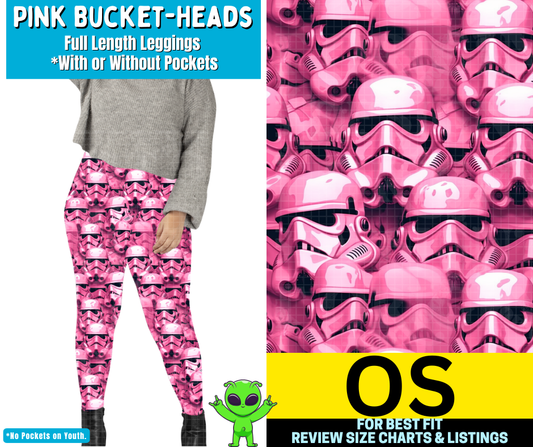 Pink Bucket-Heads Full Length Leggings w/ Pockets