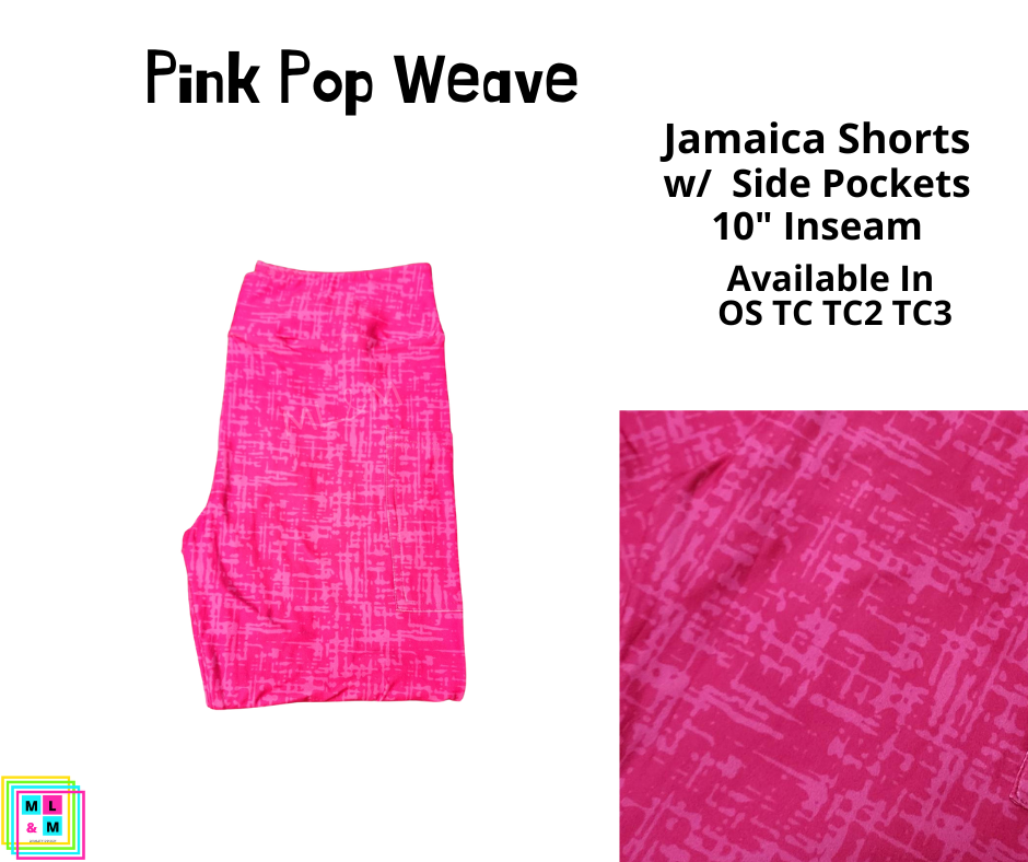 Neon Pop Weave Pink 10" Jamaica Shorts
