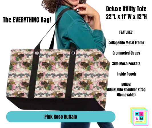 Pink Rose Buffalo Collapsible Tote