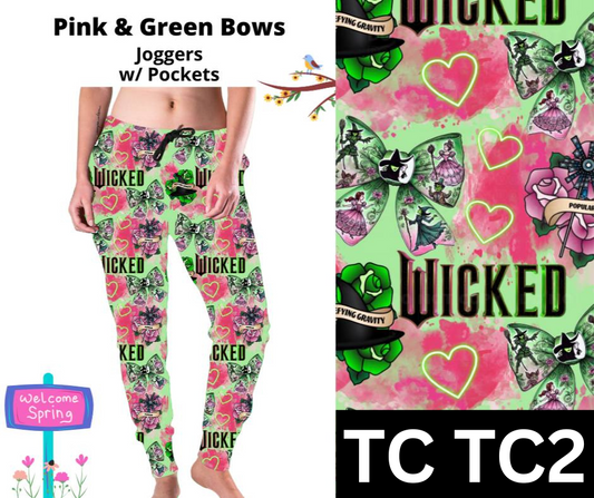 Pink & Green Bows Joggers