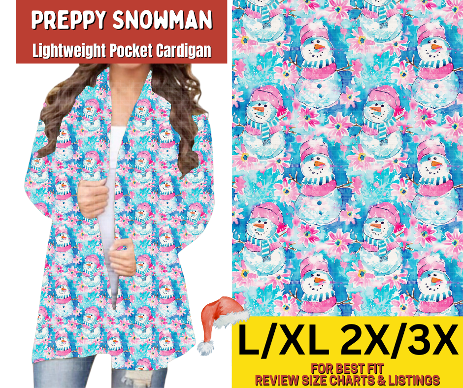 Preppy Snowman Pocket Cardigan