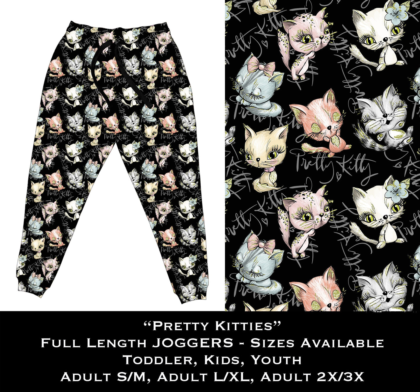 Pretty Kitties - Full & Capri Joggers